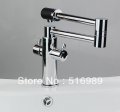 chrome modern double handle bathroom faucet kitchen bathtub sink swivel spout mixer tap d-019