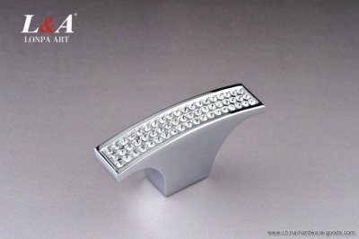 clear diamond k9 crystal knob with zinc alloy chrome metal part handle