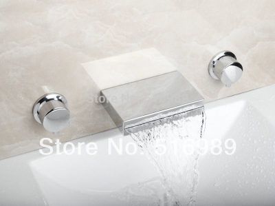 cuboid model 3 pcs chrome bathtub faucet set 52c [3-pcs-bathtub-faucet-set-606]
