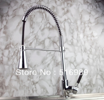 deck mount pull-out chrome single lever swivel spout kitchen faucet sink tap leon72 [pull-up-amp-down-kitchen-8154]