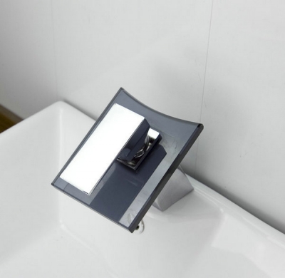 e-pak square black glass spout 8217/7 single handle contemporary chrome bathroom basin mixer tap faucet