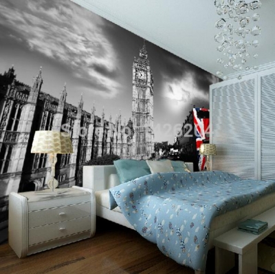 european british architectural art style po wall paper black and white of 3d large mural wallpapers background [3d-large-murals-wallpaper-731]