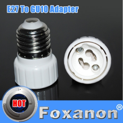 foxanon brand e27 to gu10 lamp holder adapter converter white bulb base converter led light lamp adapter screw socket 1pcs/lot
