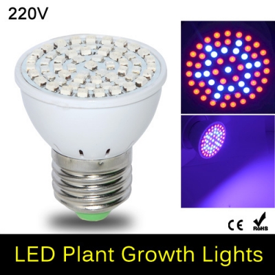 full spectrum 5w e27 41 red + 19 blue led grow light ac 85 - 265v led grow lamp for flower plant hydroponics system & box