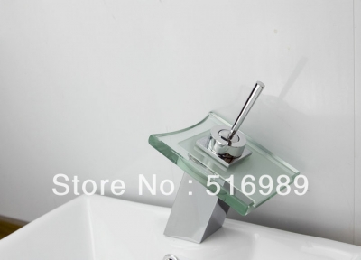glass single handle deck mounted bathroom centerset chrome mixer faucet leon9