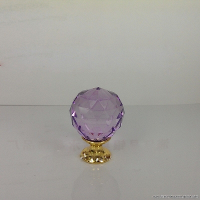 gold base crystal handle purple crystal ball in hand clothing whole high-grade crystal handle cabinet drawer