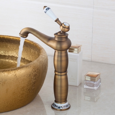 hello /cold water faucet bathroom basin sink faucet torneira da bacia 97157/0 swivel spout antique brass finish [bathroom-mixer-faucet-1761]