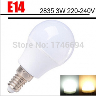 high brightness, low-calorie e14 2835 3w 220-240v bulb glossy / cool white warm white milky cover zm00956/zm0097 [ball-bulb-1307]