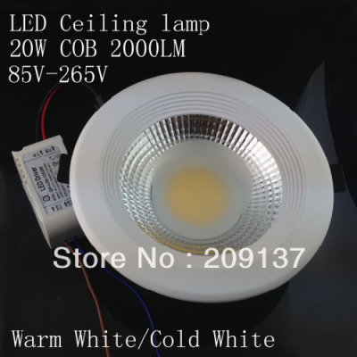 high power 20w cob led ceiling light, led down lamp,led down light ac85v-265v 10pcs/lot [led-downlight-5384]