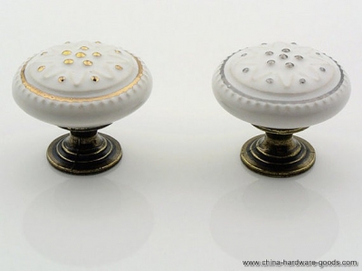 kitchen cabinet knobs porcelain knobs dresser knob drawer knobs pulls handles white ceramic gold silver furniture knob handle [Door knobs|pulls-2039]
