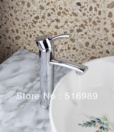 luxury tall chrome brass mixer faucet bathroom basin sink waterfall tap tree810