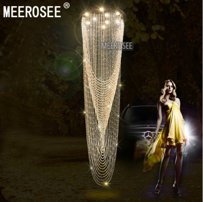 modern crystal curtain chandelier light fixture for lobby, staircase, stairs, foyer large crystal lighting different sizes [long-stair-light-6610]