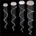 modern spiral crystal ceiling light fixture long crystal stair lamp flush mounted crystal light fitting for staircase villa