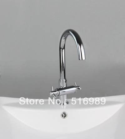 new brand deck mounted bathroom chrome faucet mixer basin faucet vessel tap sink nb-046 [kitchen-mixer-bar-4371]