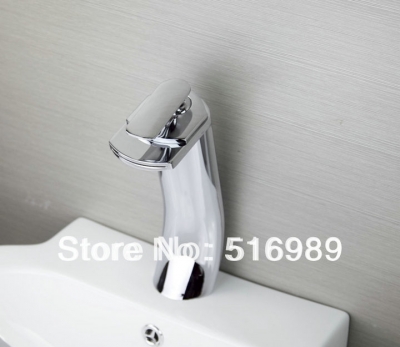 new solid brass bathroom sink basin tap faucet mixer sam62 [waterfall-spout-faucet-9516]