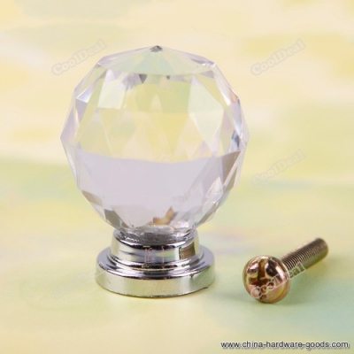 nicebid lowest price 1pcs 30mm crystal cupboard drawer cabinet knob diamond shape pull handle #06