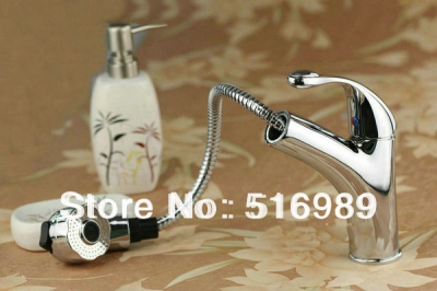 pull kitchen bathroom sink basin mixer tap chrome wf-26
