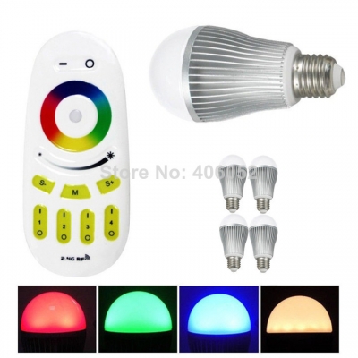 rgbw wifi bulb 9w mi light e27 ac110-240v,16million color.wifi led bulb with controller (1pcs led bulb +1x controller)