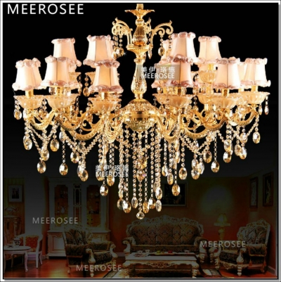 selling crystal chandelier luster light gold decoration lamp/ lighting fixture for el, lobby, foyer, villa [alloy-chandeliers-1097]