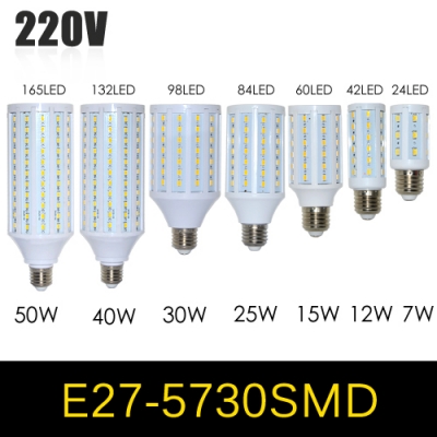 super power smd 5730 led lamp ac 220v 110v e27 e14 led corn bulb light 3w 5w 7w 12w 15w 25w 30w 40w 50w high luminous spotlight [5730-high-power-series-923]