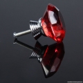 szs new 10pcs diamond shape crystal glass drawer pull handle knob (red)