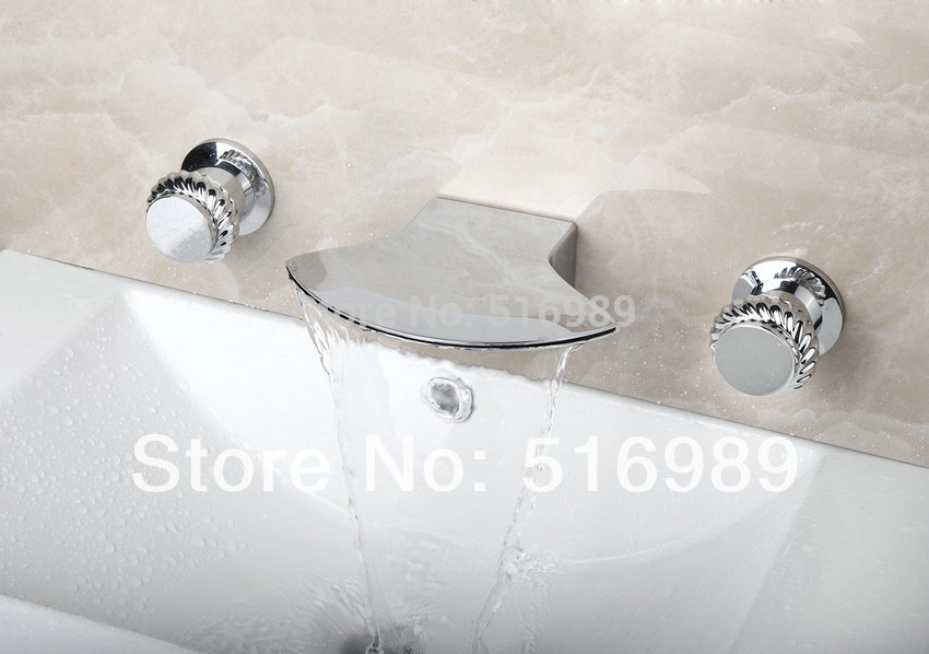 good quality hatchet shape wall mounted 3 pcs chrome bathtub faucet set 23f