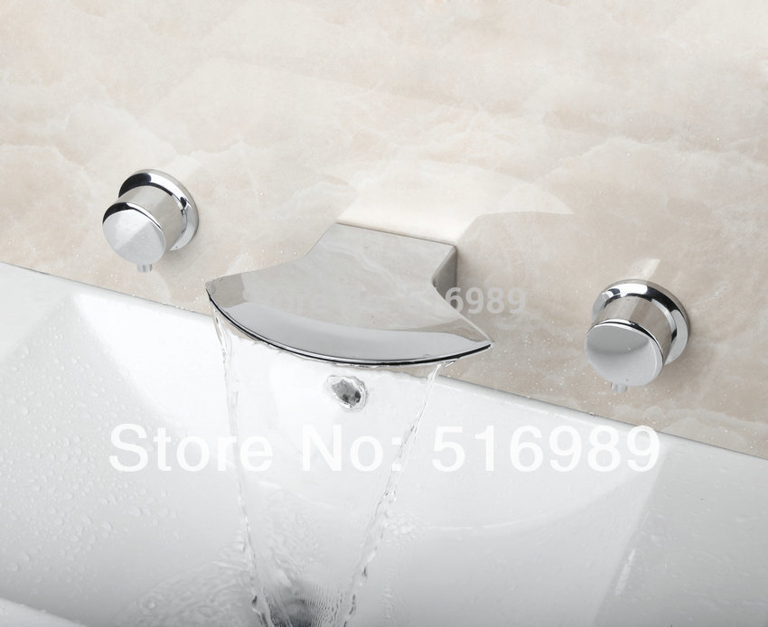 hatchet shape wall mounted 3 pcs chrome bathtub faucet set 23c