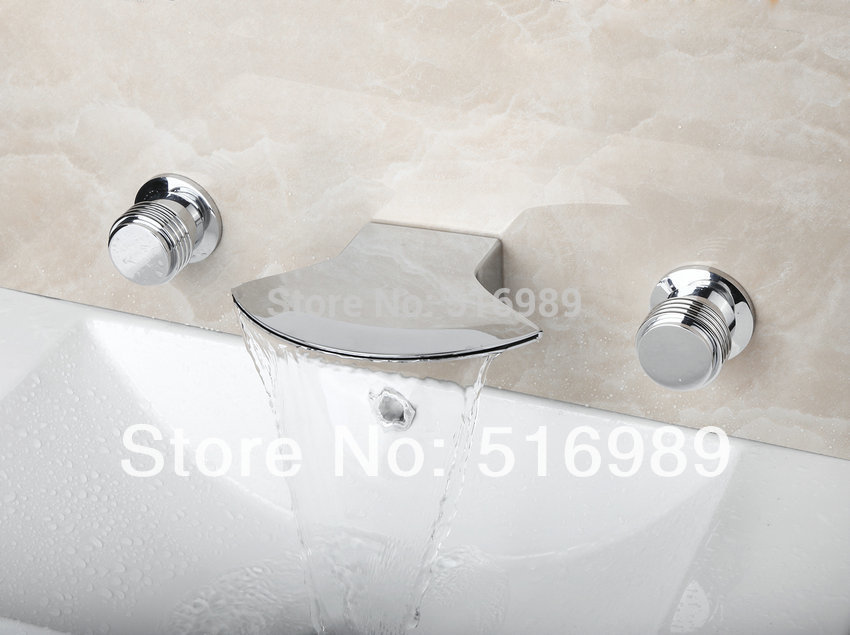 hatchet shape wall mounted 3 pcs chrome bathtub faucet set 23e