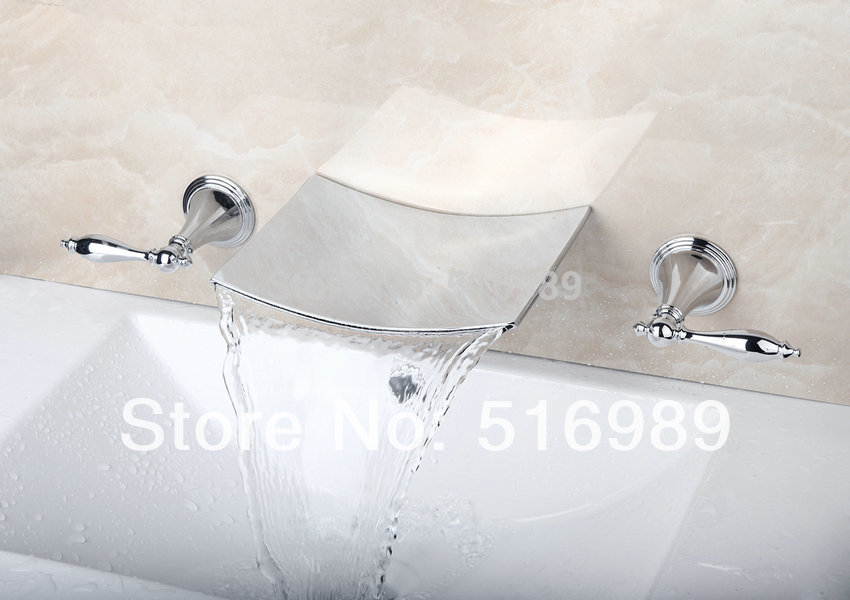 higher quality wall mounted 3 pcs chrome bathtub faucet set 19h
