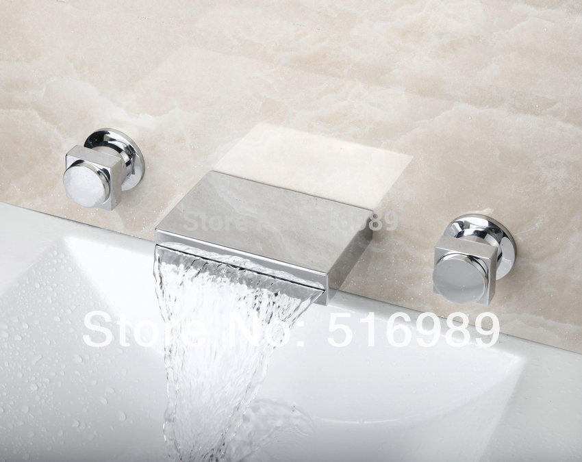 popular cuboid 3 pcs chrome bathtub faucet set 52b
