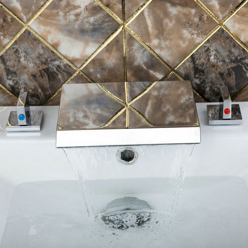waterfall double handle /cold hose bathtub torneira 3 pieces chrome 27a deck mount shower bathroom sink tap mixer faucet