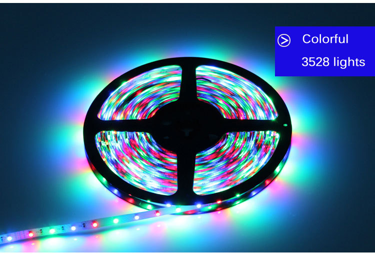 rgb led strip 5m 300led 3528 smd flexible light led tape 24key ir remote controller 12v 2a power adapter home decoration lamps
