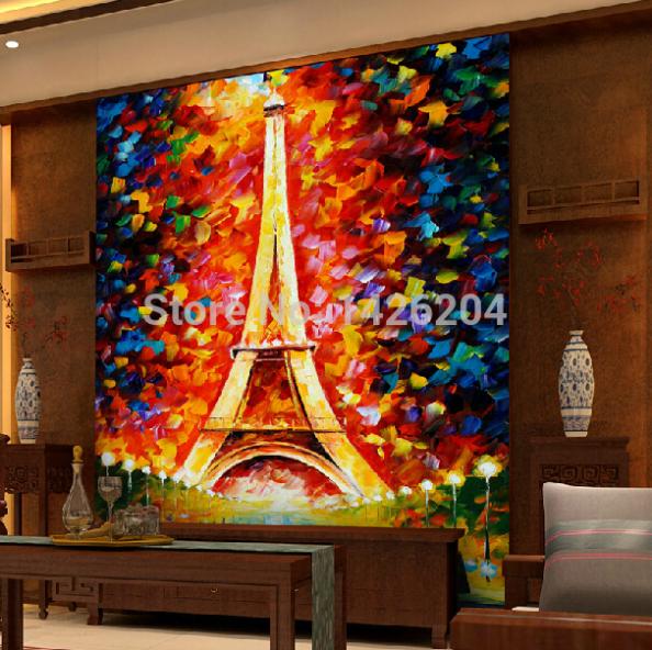 3d eiffel tower large wallpaper murals for corridor and aisle,abstract painting of wall paper,wall murals for living room