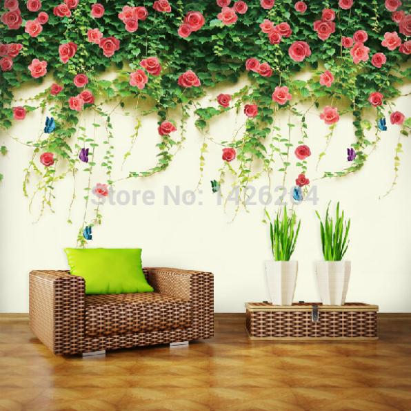 3d large brick flower wallpapers wall mural,3d murals wallpaper for walls tv background,papel de parede floral tijolo
