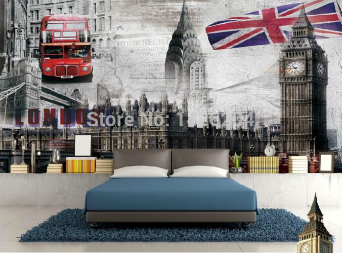 3d large murals of european style of ancient london wallpaper ktv bar coffee hall personality offbeat wallpaper