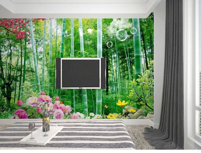 any size 3d bamboo forest po large wallpaper mural,3d wall covering paper for living room - Click Image to Close