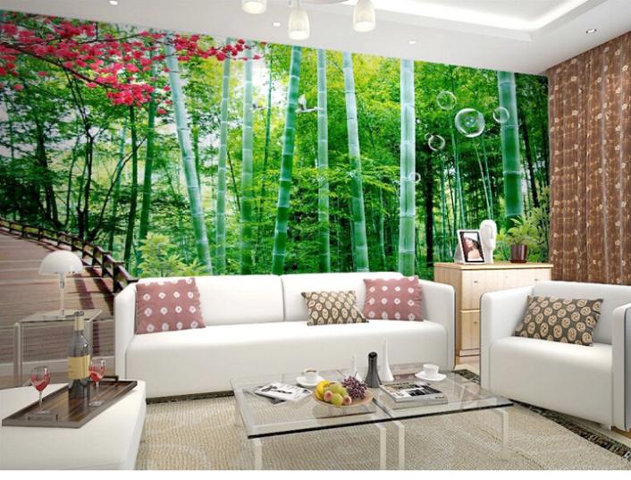 any size 3d bamboo forest po large wallpaper mural,3d wall covering paper for living room