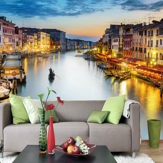 custom any size 3d wall mural wallpapers ,large 3d space living room bedroom sofa background wallpaper murals in venice city