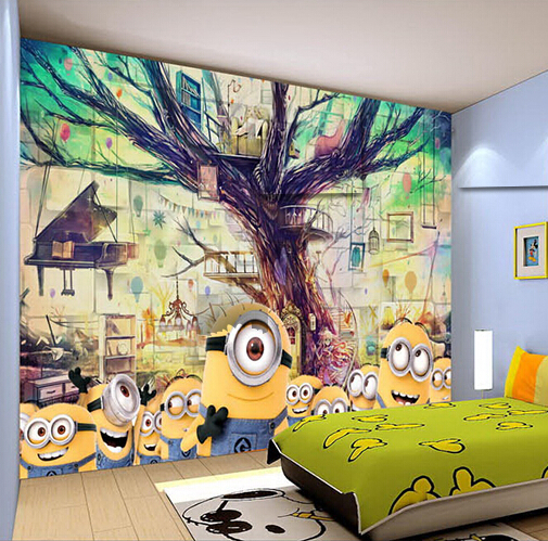 custom any size 3d wall mural wallpapers ,modern fashion personality despicable me children kids room wall paper mural