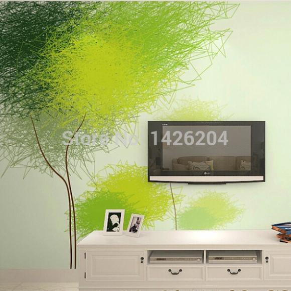 great wall living room modern romantic spring green large 3d mural wallpaper,3d wall paper murals
