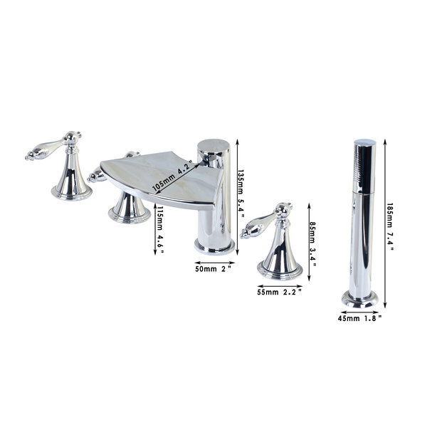 3 handles taps with handle shower deck mounted waterfall faucets,mixers & taps bathtub mixer bathtub bathroom faucet 32hh1