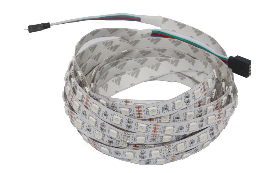 5m rgb led strip 5050 smd 60led/m flexible non-waterproof led tape + 44key remote + 12v 2a power adapter for home decoration