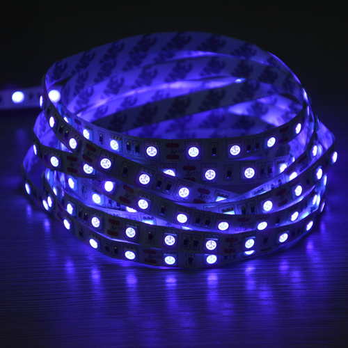 5m uv ultraviolet 395nm 5050 smd non-waterproof purple 300 led strip light ribbon taple + dc12v 3a power supply