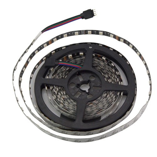 black pcb dc 12v 5m 5050 smd non-waterproof rgb 300 led flexible strip string light ribbon tape lamp home decoration light - Click Image to Close