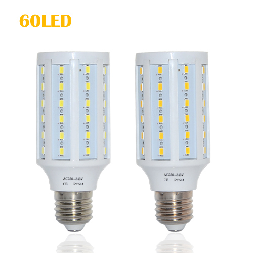 1pcs 15w 5730 5630 smd high power e27 led wall lamps ac 220v 240v corn led bulb pendant lights 60leds chandeliers ceiling light