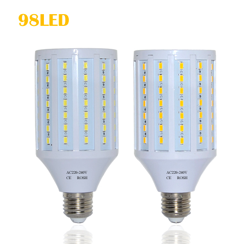 super power led lamps high lumen 5730 smd corn bulb e27 30w 98leds pendant lights chandelier ac 220v 240v ceiling light 1pcs/lot