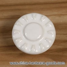 modern romatic white flower shaped big round eramic furniture handle high grade shoes cabinet knob simple fashion pulls