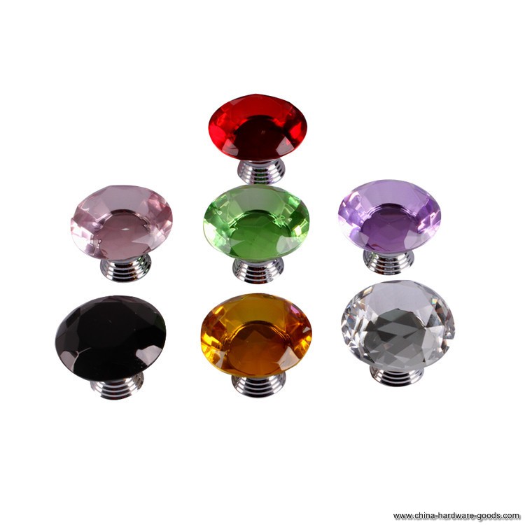 40mm diamond shape clear crystal sparkle glass kitchen cabinet knobs furniture wardrobe dresser cupboard door knobs 0535-rd - Click Image to Close