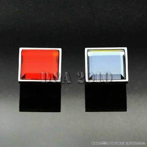 modern square crystal glass red cabinet cupboard door drawer pull handle knob - Click Image to Close