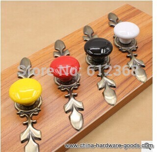 tangpan(tm) 2pcs ceramic drawer door knobs zine alloy base pull cupboard hardware kitchen cabinet porcelain furniture handle